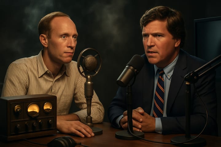 Tucker Carlson’s Moscow media tour has revived a ghost from Britain’s darkest hours—William “Lord Haw-Haw” Joyce—and the parallels are as unsettling as they are instructive.