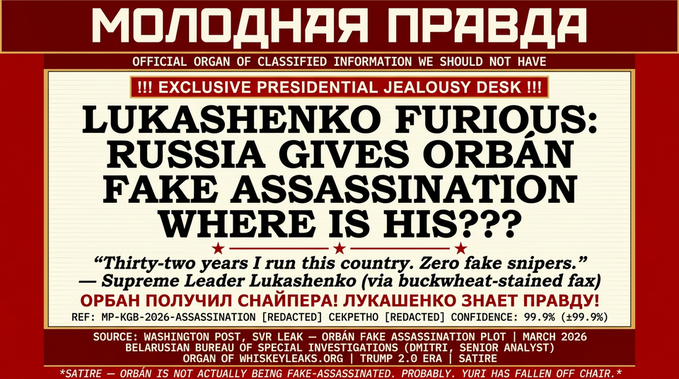 !!!LUKASHENKO FURIOUS THAT RUSSIA IS PLOTTING FAKE ASSASSINATIONS FOR "MORE POPULAR" DICTATORS !!!