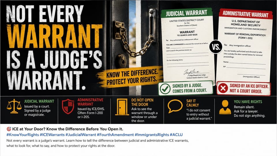 The Warrant Trick: Know What ICE Is Really Holding